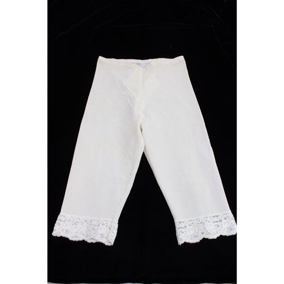 Vintage Glydons Long Leg Shaper Girdle L Lace Trim Pant Liner Knee Length - Picture 1 of 7
